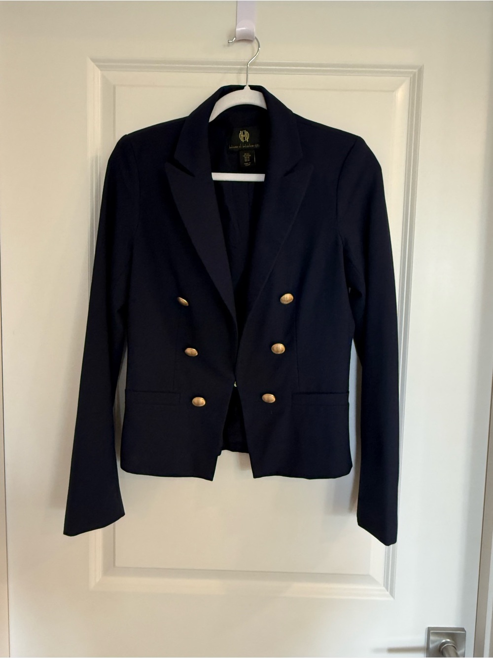House of Harlow 1960 Navy Double-Breasted Blazer with Gold Buttons